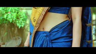 Satya Krishnan Hot Tummy Navel Hole Show In Blue Saree