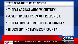 Freeport man arrested on charges of threatening Illinois State Senator