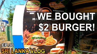 Sri Lankan Burger for $2 in Matara. Shawarma for 1 dollar - FAMILY LIFE TRAVEL VLOG