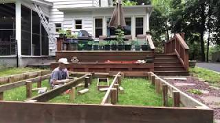 DIY Building an Intex 12'  Pool Platform Deck [Time Lapse]