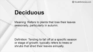 Deciduous Meaning