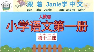 人教版《小学语文第一册》小学一年级上册【Learn Chinese with Janie】第十三课#mandarin  #learnchinese #小学语文#中文学习