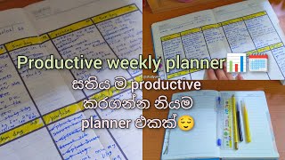 Weekly planner🗓️: සතිය ම productive කරගන්න මෙන්න නියම planner එකක්😌🗓️📊#vlog#studyvlog#viral#planner