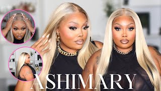 The perfect ash blonde wig | 32' Buss down13X6 Wig ft. ASHIMARY HAIR