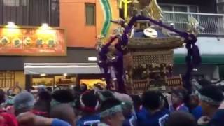 平成29年7月16日「旗岡八幡神社」 宮神輿 御披露目渡御 1 宮入道中