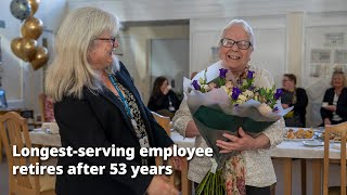 Longest-serving employee retires after a remarkable 53 years