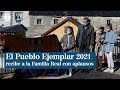 La Familia Real recibida con aplausos y gaitas en el Pueblo Ejemplar 2021