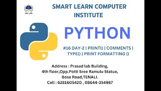 Python Day-2 | Print() | Comments | type() | print formatting()