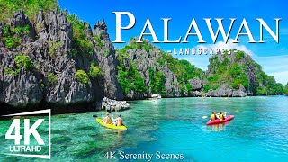 Palawan 4K - Discover Majestic Cliffs, Serene Islands, White Sand Beaches \u0026 Peaceful Piano Melodies