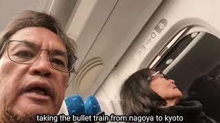 taking the shinkansen bullet train from nagoya to kyoto to have dinner and back again.