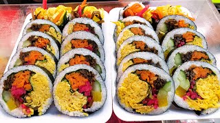 Egg bomb Gimbap, Egg Garnish Gimbap, Egg Gimbap, Anchovy Gimbap, Egg Rice Roll, Korean street food