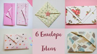 6 Easy Paper Envelopes for Scrapbooking | Folding Letter into Envelopes | Gift Envelope  #envelope