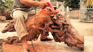 Amazing Giant Tree Woodworking Project You've Never Seen // Strange Table Product Finished!