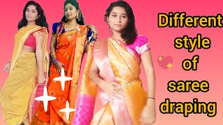 3 different types of saree draping 😍|mohini sakole #saree #drapingstyle #youtube