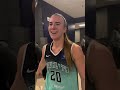 Sabrina Ionescu after GAME-WINNING Logo 3. New York Liberty vs Minnesota Lynx WNBA Finals basketball