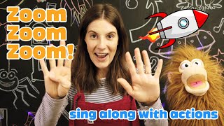 Zoom Zoom Zoom! (Going to the Moon) | Kids singalong with actions