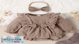 Baby Girl Ruffle Trim Flare Sleeve Bow Front Bodysuit \u0026 Headband Review