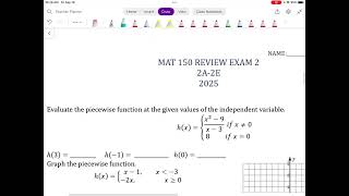 Unit 2 Review: MAT 150 2025