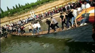 People Shake the bridge Insane until fall into water |funny videos|fail video|prank video