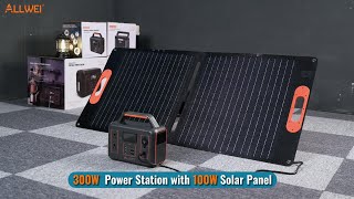 300W Portable Power Station with 100W Solar Panel