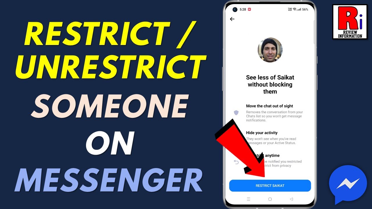 How To Restrict / Unrestrict Someone On Facebook Messenger - YouTube