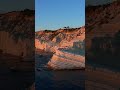 Drone view of a Marvelous Rock Formation called TURKISH STEPS in Sicily - Beautiful ITALY