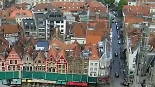 View from the top of the Belfort, Bruges, Belgium Timelapse