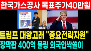 🔴긴급속보 한국가스공사 대왕고래 트럼프 보자 \