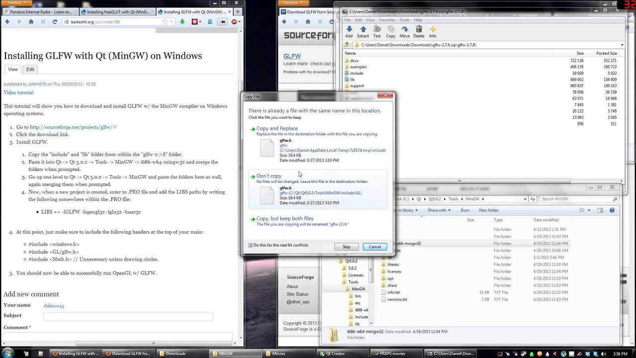 Installing GLFW With Qt (MinGW) On Windows - YouTube