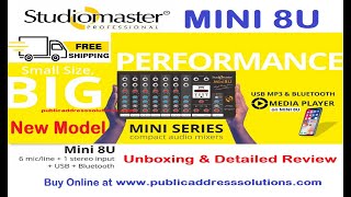 Studiomaster Mini 8U New Model Compact professional mixer with Bluetooth and USB