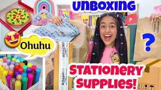 Unboxing Stationery Supplies!!🎀🤩🫶🏻 *USEFUL*😱 | Riya's Amazing World