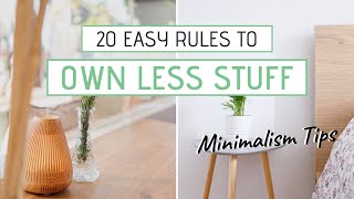 20 Simple Rules to Own Less Stuff | Minimalism & Simple Living