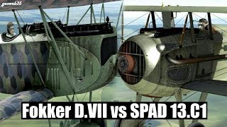 Rise Of Flight United | Single Patrol | Fokker D.VII Vs SPAD 13 C1 WW1 Aircraft