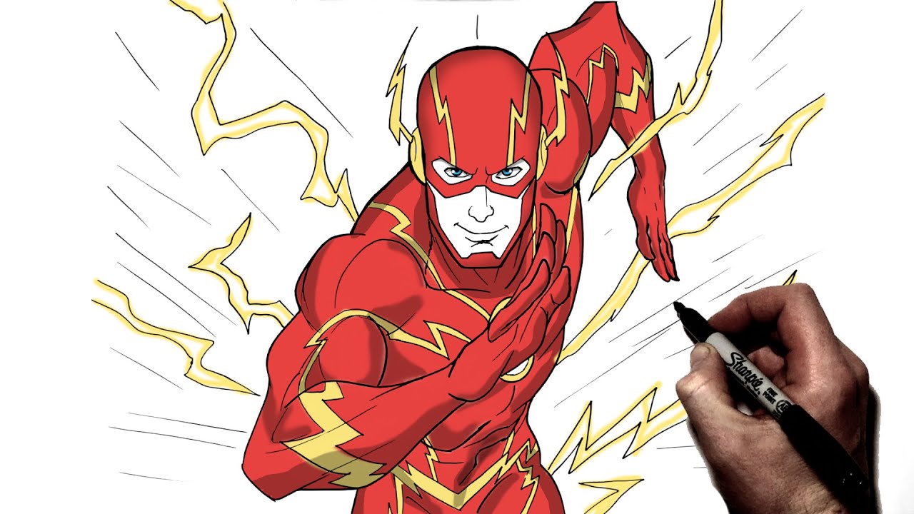 Flash Superhero Drawing