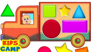 Best Learning Videos for Toddlers | Learn Shapes With Elly | Wooden Toy Truck | KidsCamp
