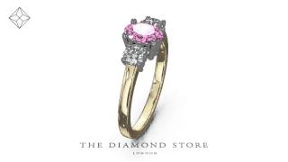 FET23 - 18K Gold 0.50CT H/SI Diamond and 1.00CT Pink Sapphire Ring