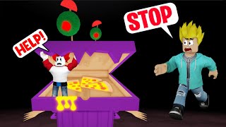 PIZZA DUSTBIN ATTACKED US 🍕🍕 ROBLOX ESCAPE PIZZA BOT'S SCHOOL OBBY