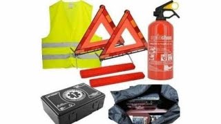 KIT SIGURANTA AUTO OBLIGATORIU (trusa medicala, stingator, vesta, 2 triunghiuri, geanta cu fermoar)