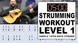 5 Minute Beginner Strumming Workout & Technique Lesson! (How to Strum/Tutorial)