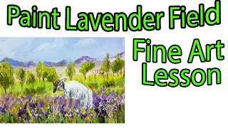lavender field painting acrylic, lavender field painting step by step, ACRYLIC PAINTING