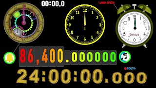 86,400~0 seconds timer in 1000x 24 hours countdown timer alarm🔔2160p