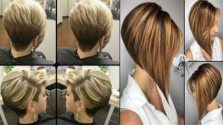 Stacked inverted edgy choppy assymetrical bob haircut ideas|@CuteGirlsHairstyles @Trendyafashion