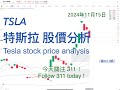 TSLA 特斯拉 股票价格走势的分析 2024年11月15日（第803期） #Tesla #K线技术分析