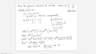 System of ODEs with a repeated eigenvalue