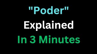 Spanish - The Verb “Poder“ Explained In 3 Minutes