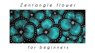 Zentangle pattern for beginners 🔸Flower drawing idea 🔸Zenart