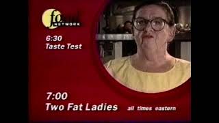 Food Network evening lineup bumper, 1999