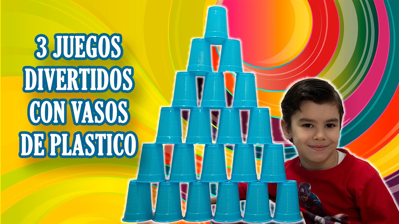 👦🤣😄 3 JUEGOS Divertidos Con VASOS DE PLÁSTICO - Iván 🥛🥃🥤 - YouTube