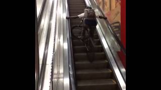 bike escalator fail