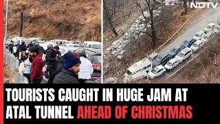 Massive Traffic Jam Near Himachal's Atal Tunnel Ahead Of Christmas